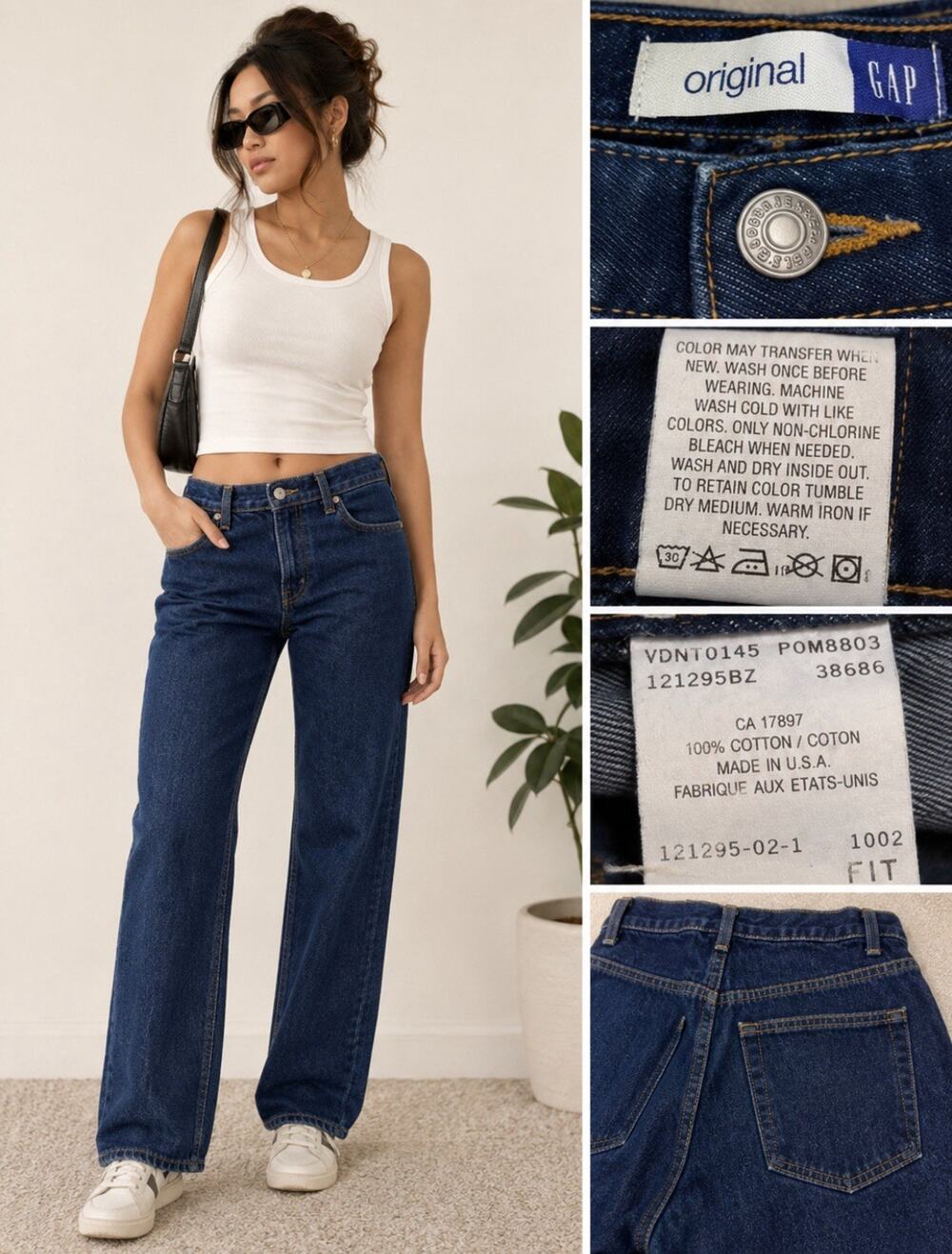 Vintage Classic Original Gap Women's Straight Leg Jeans Size 10 Dark Wash Indigo